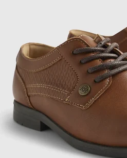 Boys Brown Faux Leather Point Shoes