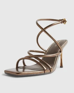 Bronze Wrap Around Tube Heels