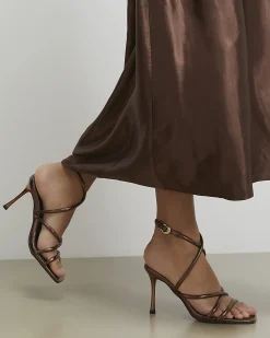 Bronze Wrap Around Tube Heels