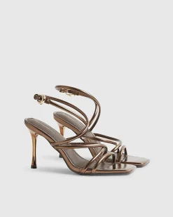 Bronze Wrap Around Tube Heels
