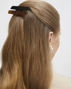 Brown 2 Pack Barrette Hair Clips
