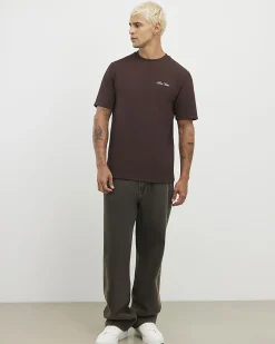 Brown Slim Fit Textured Midweight T-Shirt