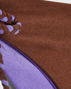 Brown And Purple Reversible Bikini Bottoms