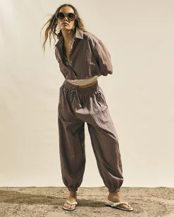 Brown Balloon Leg Trousers