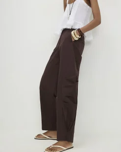 Brown Barrel Leg Trousers