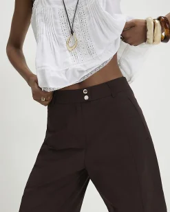 Brown Barrel Leg Trousers
