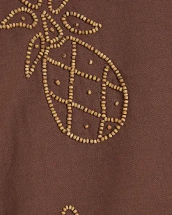 Brown Beaded Mini Skirt