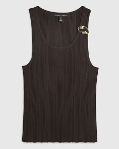 Brown Buckle Knitted Vest