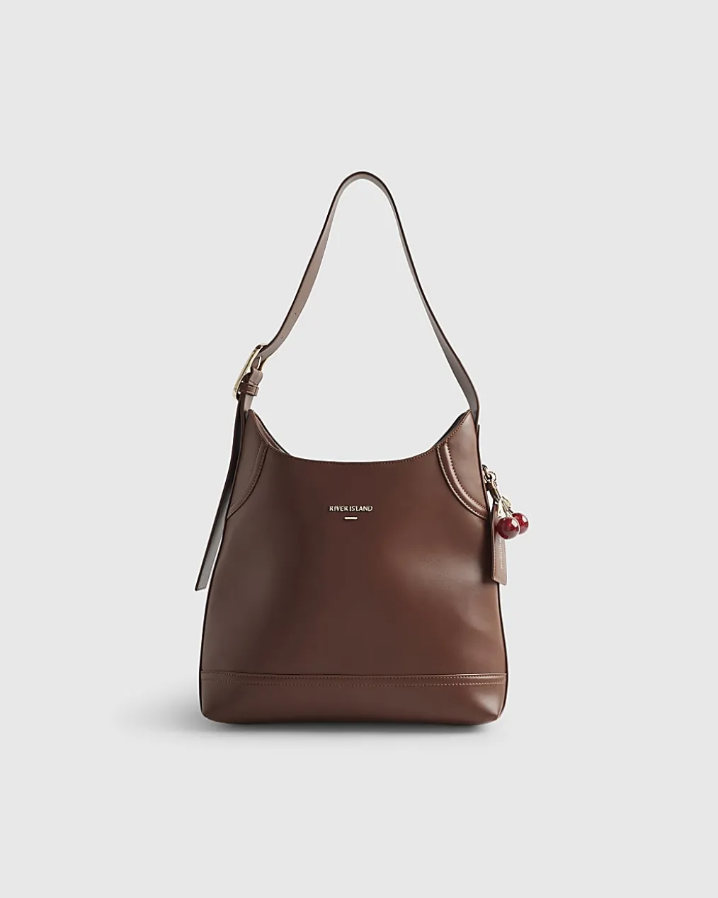 Brown Buckled Slouch Bag