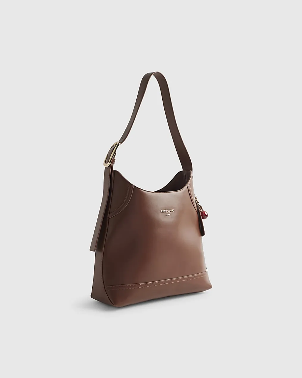 Brown Buckled Slouch Bag