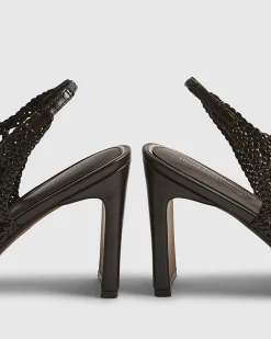 Brown Caged Heeled Sandals