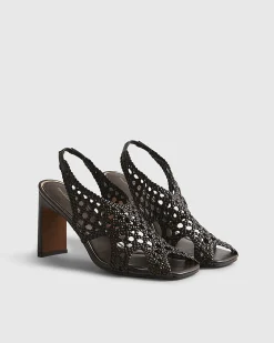 Brown Caged Heeled Sandals