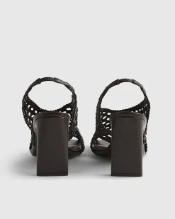 Brown Caged Heeled Sandals
