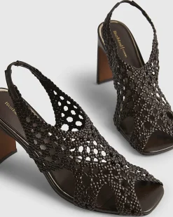 Brown Caged Heeled Sandals