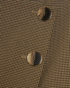 Brown Check Asymmetric Wrap Skort