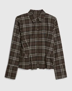 Brown Check Fitted Tailored Shirt