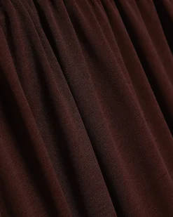Brown Chiffon Tie Side Maxi Skirt