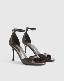 Brown Closed Back Heeled Sandals