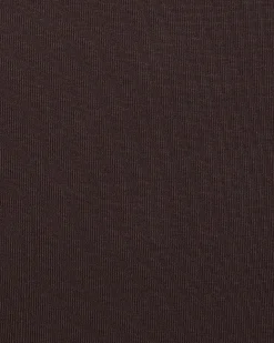 Brown Cotton Blend V Neck T-Shirt