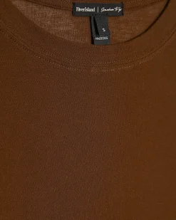 Brown Cotton Semi Sheer Long Sleeve Top