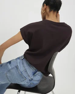 Brown Cotton Twist Front T-Shirt
