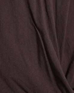 Brown Cotton Twist Front T-Shirt