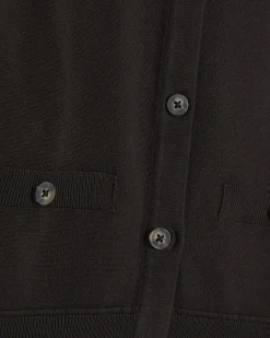 Brown Crew Neck Knitted Cardigan