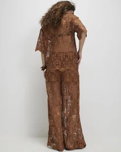 Brown Crochet Trousers