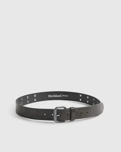 Brown Distressed Eyelet Belt