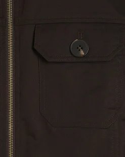Brown Drawstring Waist Shacket
