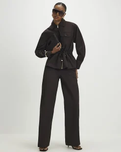Brown Drawstring Waist Trousers