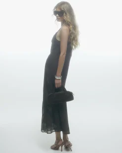 Brown Embellished Maxi Dress