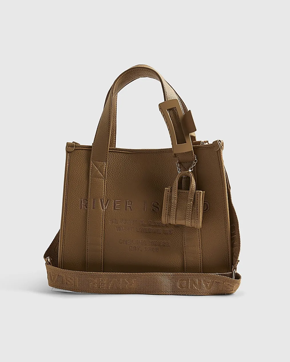 Brown Embroidered Tote Bag