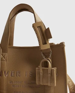 Brown Embroidered Tote Bag