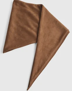 Brown Faux Suede Multi Wear Scarf