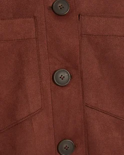 Brown Faux Suede Overshirt