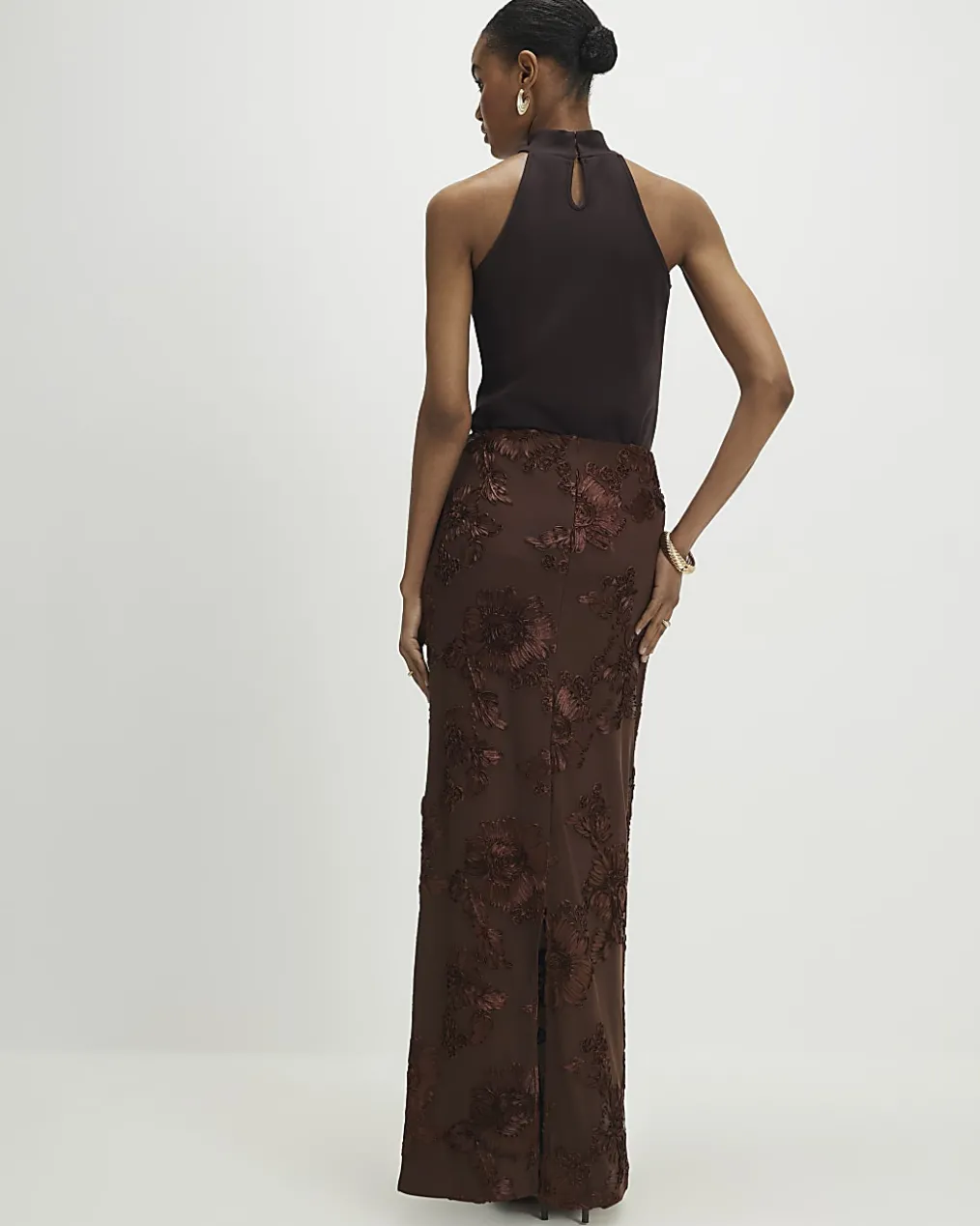 Brown Floral Cornelli Maxi Skirt