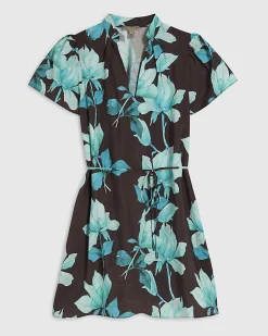 Brown Floral Mini Dress