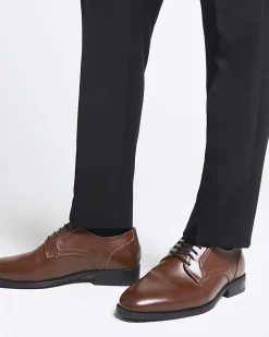 Brown formal derby shoes