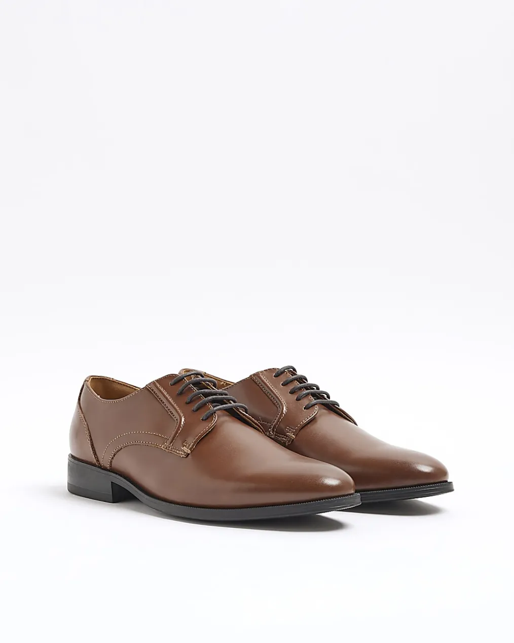 Brown formal derby shoes