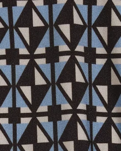 Brown Geometric Print Low Rise Bottoms