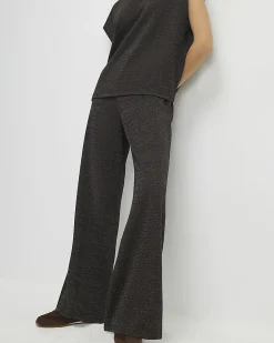 Brown Glitter Wide Leg Trousers