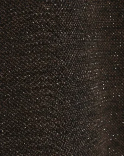 Brown High Neck Glitter Top