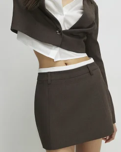 Brown Hybrid Tailored Skort