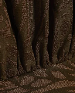 Brown Jacquard Animal Print Tie Side Top