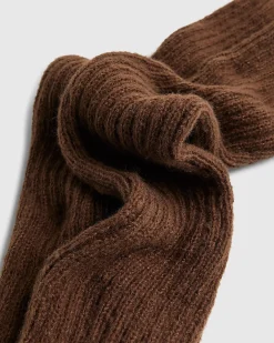 Brown Knitted Ribbed Leg Warmers
