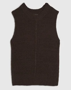 Brown Knitted Sleeveless Tank Top