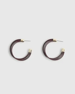 Brown Layered Hoop Earrings