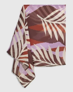 Brown Leaf Print Mini Sarong
