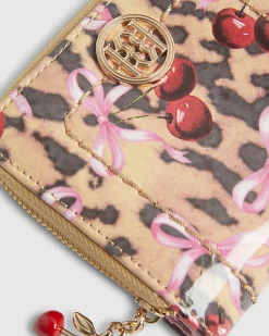 Brown Leopard Cherry Patent Mini Purse